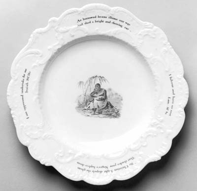 China plate decorated with abolitionist slogans