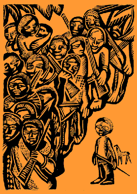Africans with guns and captured slaves